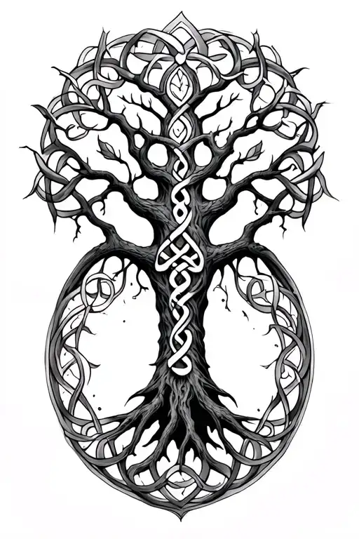 Celtic tree of life tattoo design idea
