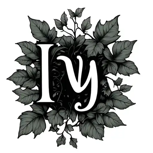 dainty ivy vine thin and long with the name Ivy at the end tattoo design idea