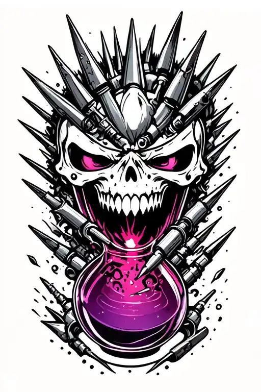 spikes making a potion tattoo design idea