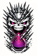 spikes making a potion tattoo design idea