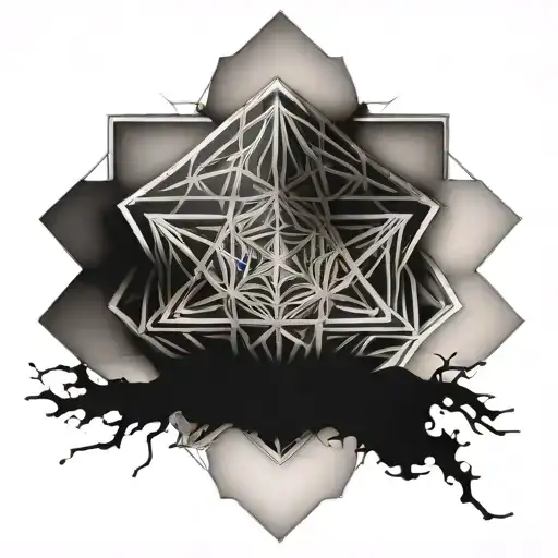 symetrical design of sacred geometry tattoo design idea