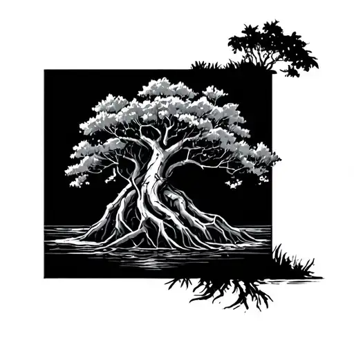 mangrove tree tattoo design idea