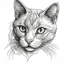 gray cat memory ashes tattoo design idea
