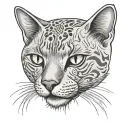 gray cat memory ashes tattoo design idea