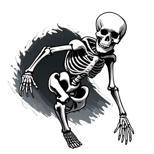 Running Skeleton tattoo design idea