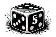 2 dice rolling number 5 tattoo design idea