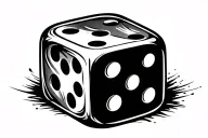 2 dice rolling number 5 tattoo design idea