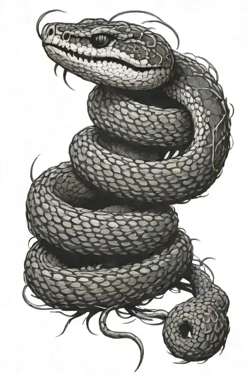 rattlesnake trapped in barbed wire tattoo design idea