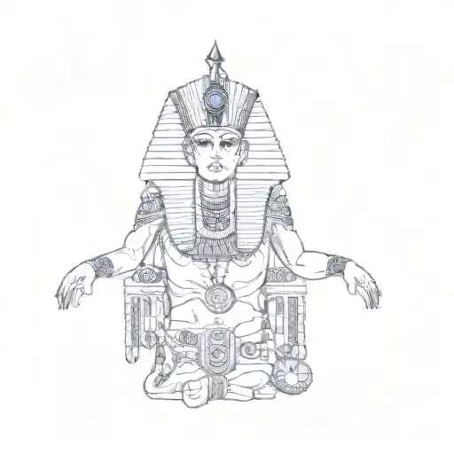 an egyptian pharaoh tattoo design idea