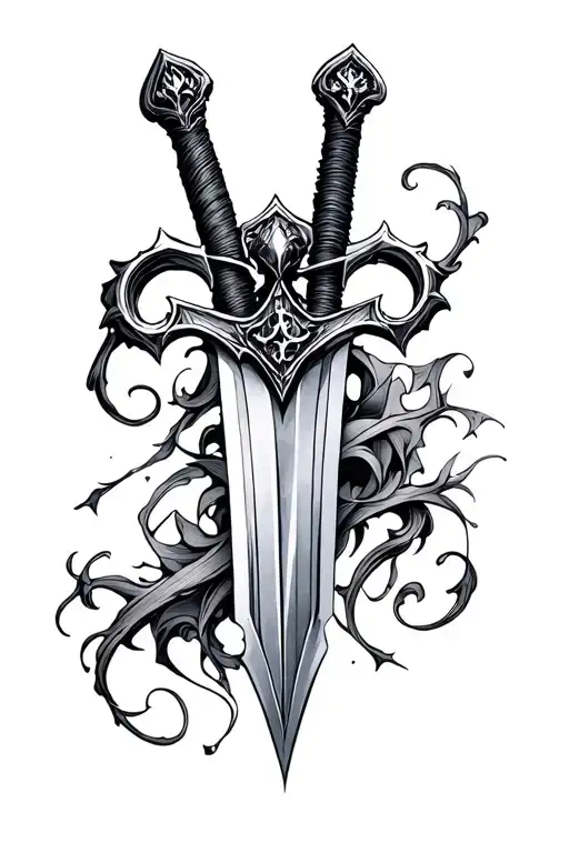 Gothic Sword tattoo design idea