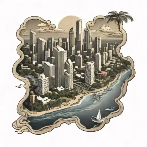 gold coast city australia travel tatto tattoo design idea