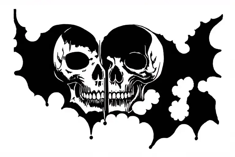 Rorschach test, skull tattoo design idea