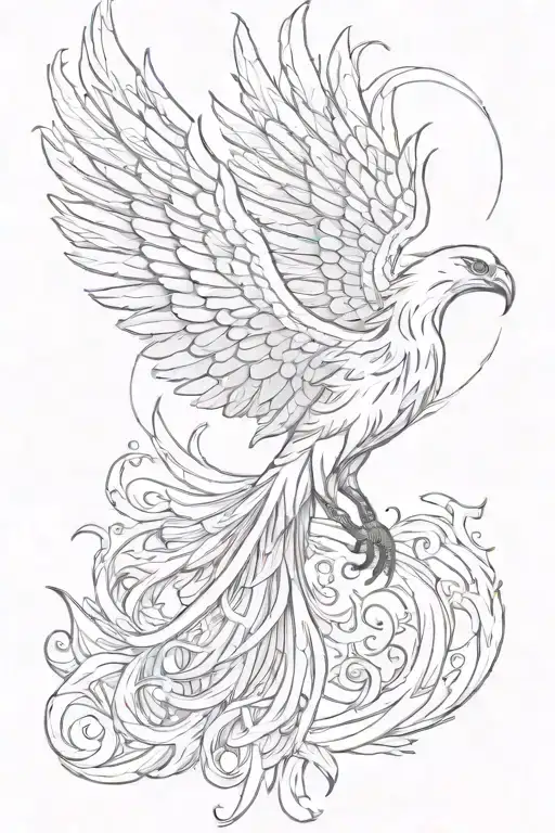 phoenix with wings out masculine tattoo tattoo design idea