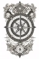 compass clouds surrounding tattoo design idea