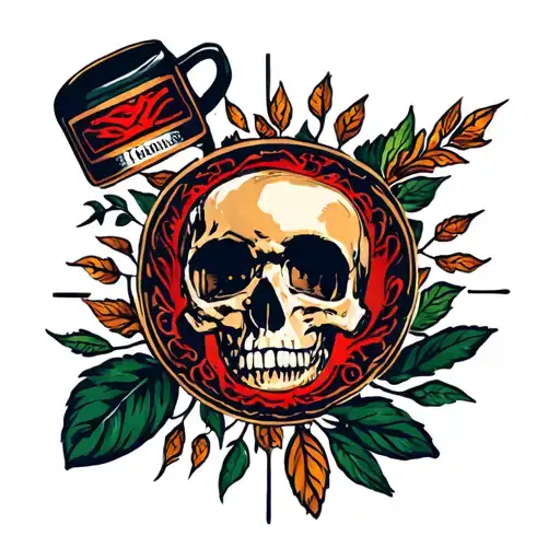 quitting alcohol, caffeine and nicotine forever tattoo design idea