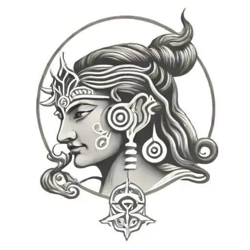 God shiva third eye tattoo design idea