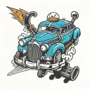 car speeding tattoo design idea