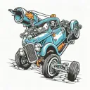 car speeding tattoo design idea