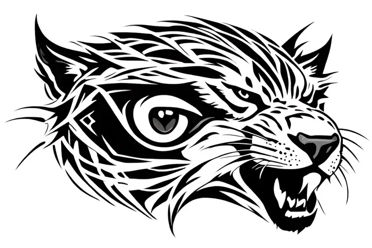 aggressive animal with hypno eyes tattoo design idea