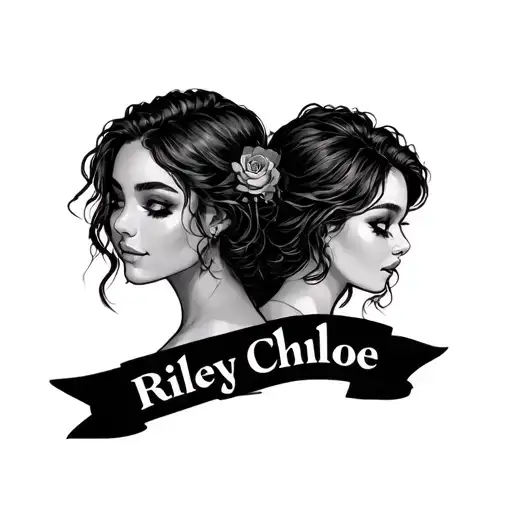 names Riley and Chloe tattoo design idea