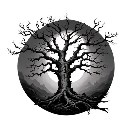 Haunted Tree tattoo design idea