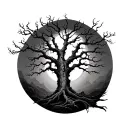 Haunted Tree tattoo design idea