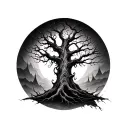 Haunted Tree tattoo design idea