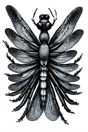 dragonfly with each wing made of rape survivor symbol tattoo design idea