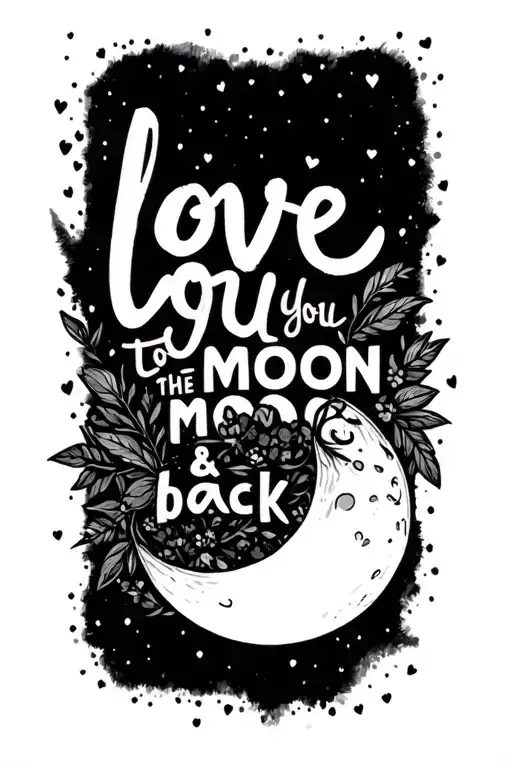 "love you to the moon & back <3" bouquet fine line tattoo design idea