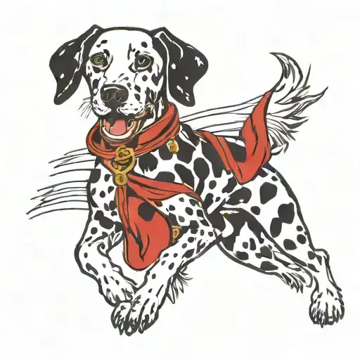dalmatian running tattoo design idea