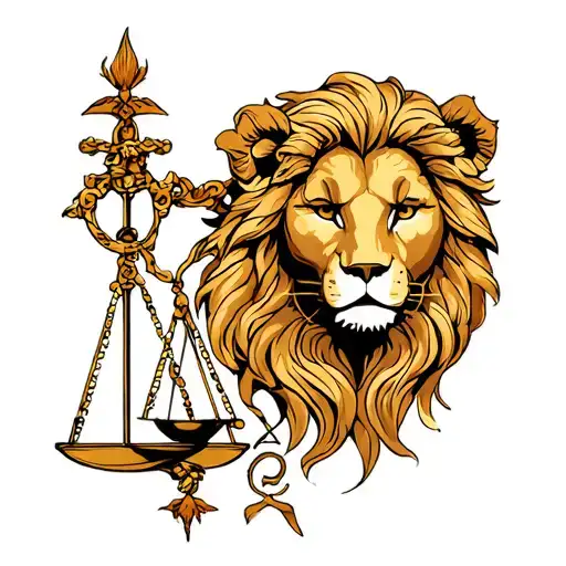 libra and leo tattoo design idea