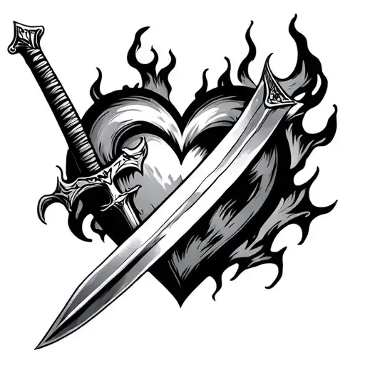 set your heart ablaze as sword tattoo tattoo design idea