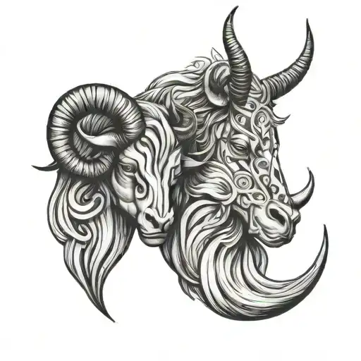 Gemini Taurus tattoo design idea