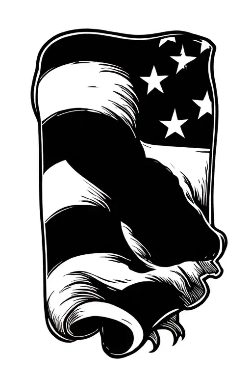 1776 flag inside tattoo design idea