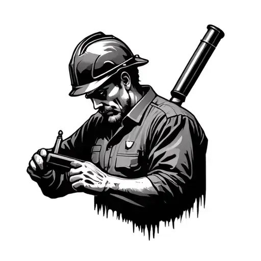 civil engineer working tattoo design idea