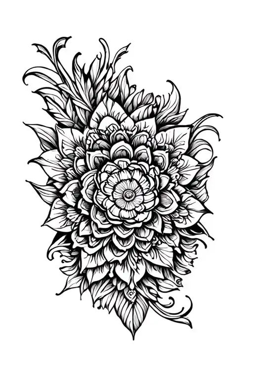 Mantle with patterns tattoo design idea