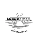 the phrase "memento mori, nihil est in aeternum", with a sunset in the back tattoo design idea
