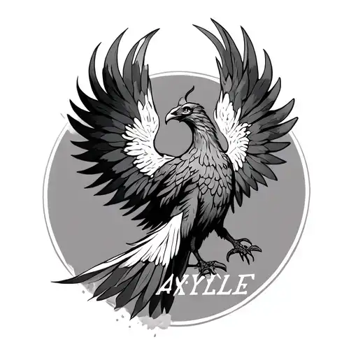 phoenix with the name kaylee hidded in it tattoo design idea