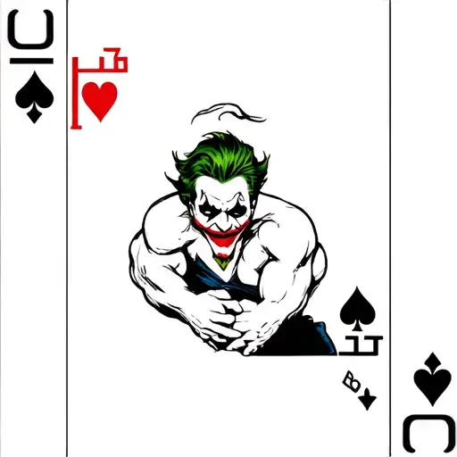 playing card  joker wrestling another playing card joker tattoo design idea