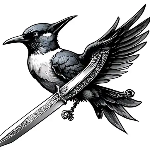 swallow with sword in chest tattoo tattoo design idea