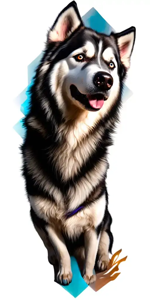 husky dog tattoo design idea