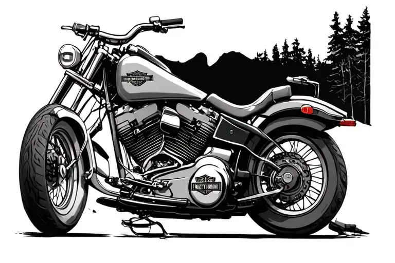 Harley Davidson 1 soldier standing tattoo design idea