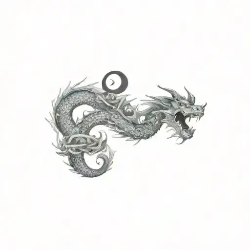 One Piece anime villain Kaido in his dragon form, fully featured and cut into a collarbone tattoo. tattoo design idea