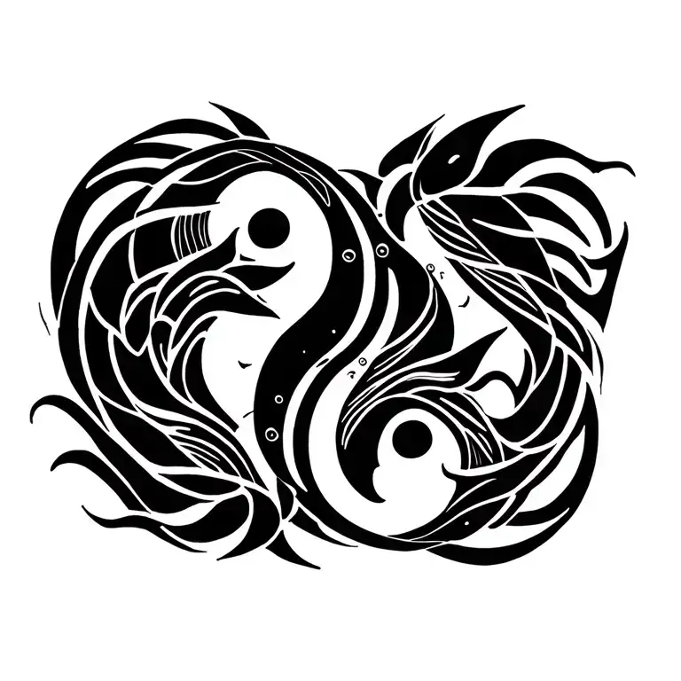 pisces fish yin yang tattoo design idea