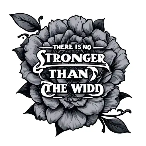 "There is no stronger than the word wide" no stronger than one word tattoo design idea