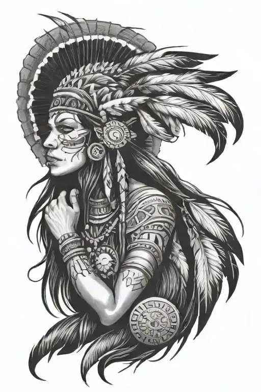 Native American Witch tattoo design idea
