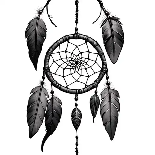 a dream catcher with 3 point representing my siblings tattoo design idea