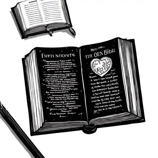 Open Bible tattoo design idea