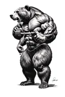 powerlifting bear tattoo design idea