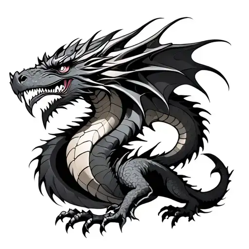 dragon vs evil tattoo design idea